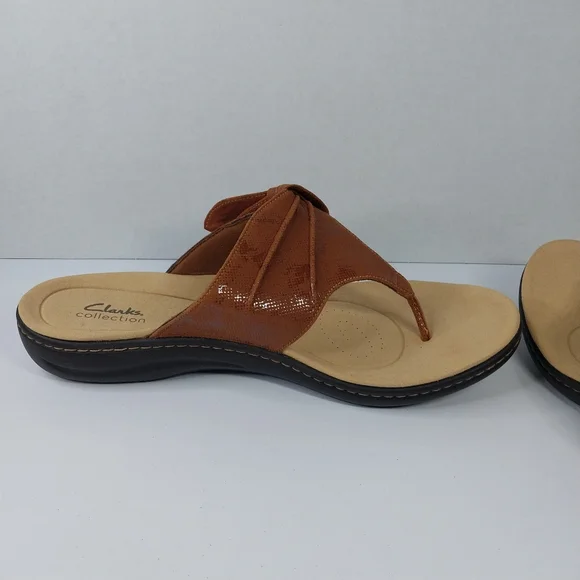 Clarks Collection Laurieann Rae Women SZ 12 Wide Brown Ultimate Comfort Sandals - Picture 10 of 16